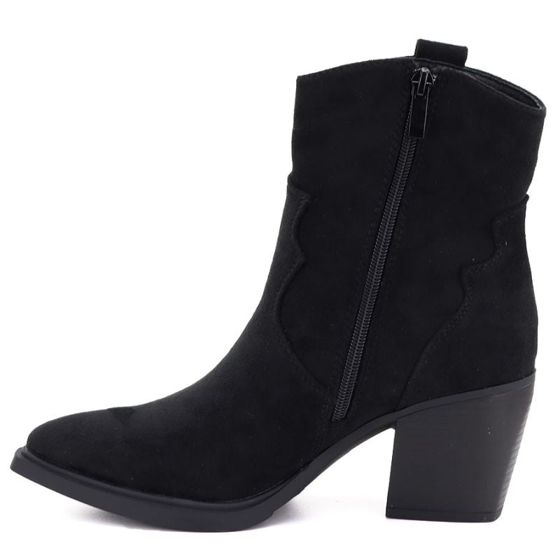 Women's insulated cowboy boots with fringes, black M.Daszyński MR2520-1