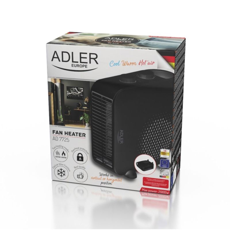 ADLER AD 7725b fan heater black AGD - Produkty/Termowentylatory Your Sports Performance