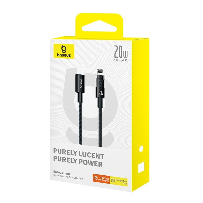 Baseus Gem USP C-IP 20W Cable 2m (Black) In preparation Your Sports Performance