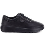 Comfortable black women's leather shoes Vinceza 79367