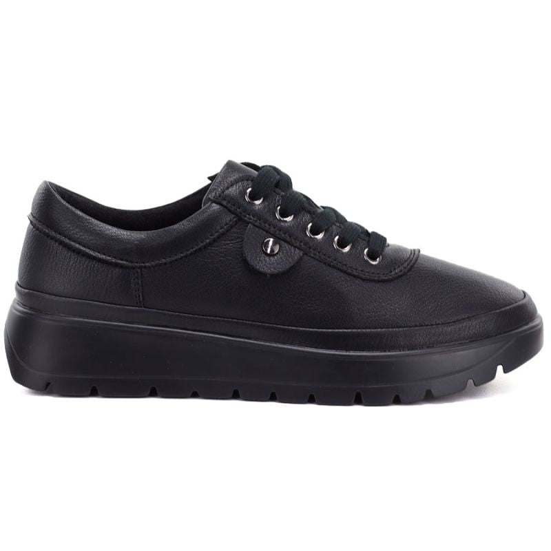 Comfortable black women's leather shoes Vinceza 79367