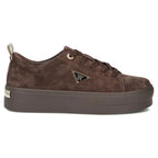Women's leather platform sneakers, brown, Filippo DP3533