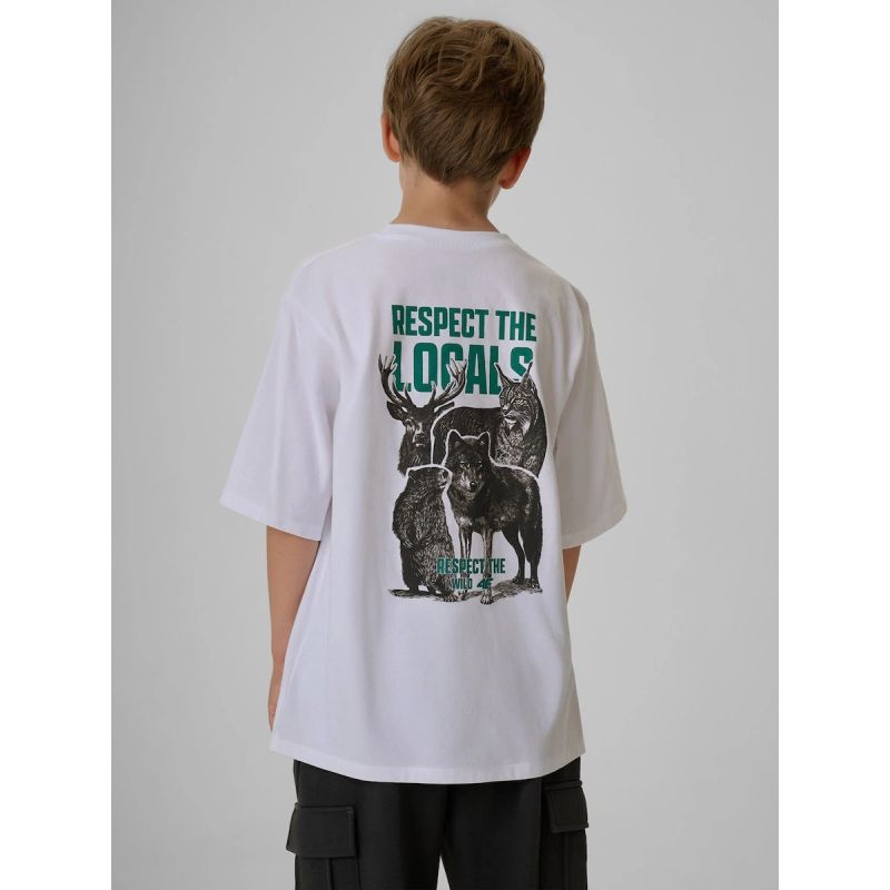 Boy's regular printed T-shirt 4F 4FJKAW26TTSHM4457-10S