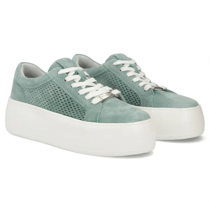 Women's leather sneakers openwork green Filippo DP7520/26 Filippo
