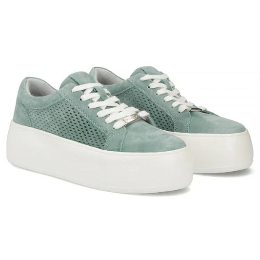 Women's leather sneakers openwork green Filippo DP7520/26 Filippo