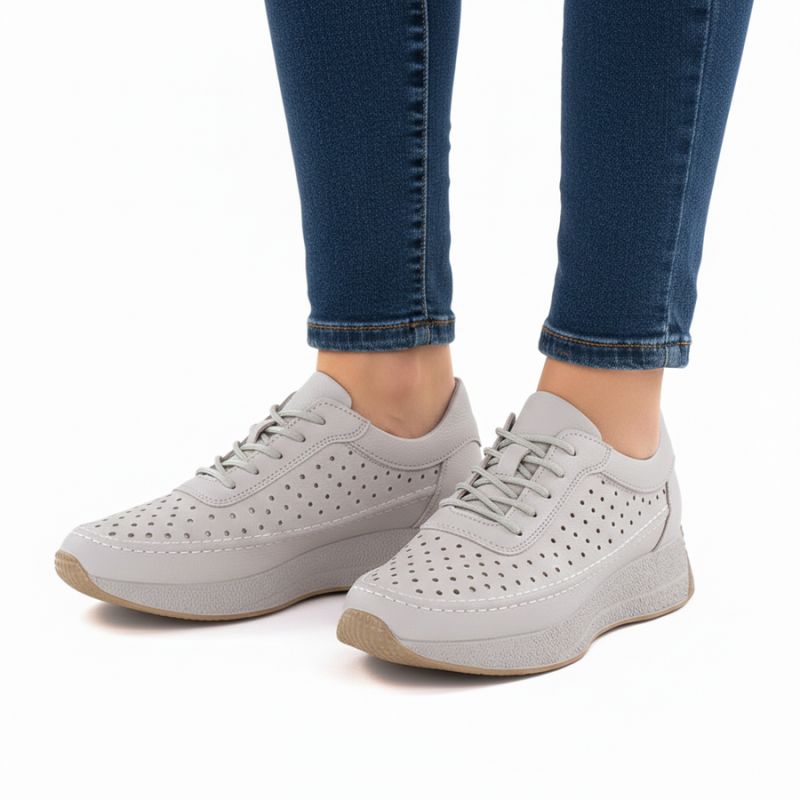 Women's leather openwork shoes gray Sergio Leone SP013 To be categorized Your Sports Performance