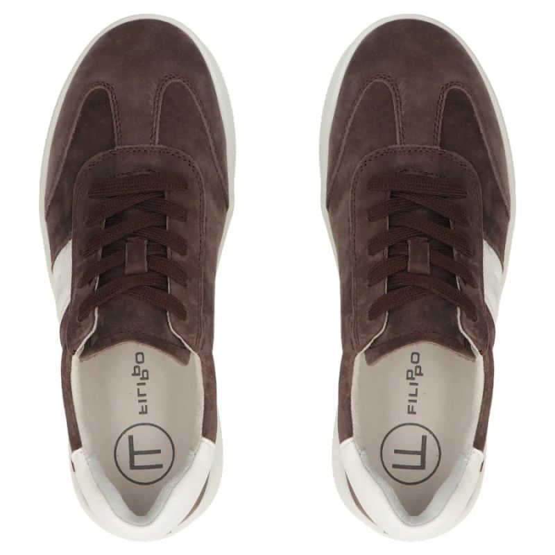 Women's leather sneakers on a brown platform Filippo DP7533 Filippo