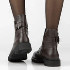 Women's leather ankle boots, dark brown, Filippo DBT8018