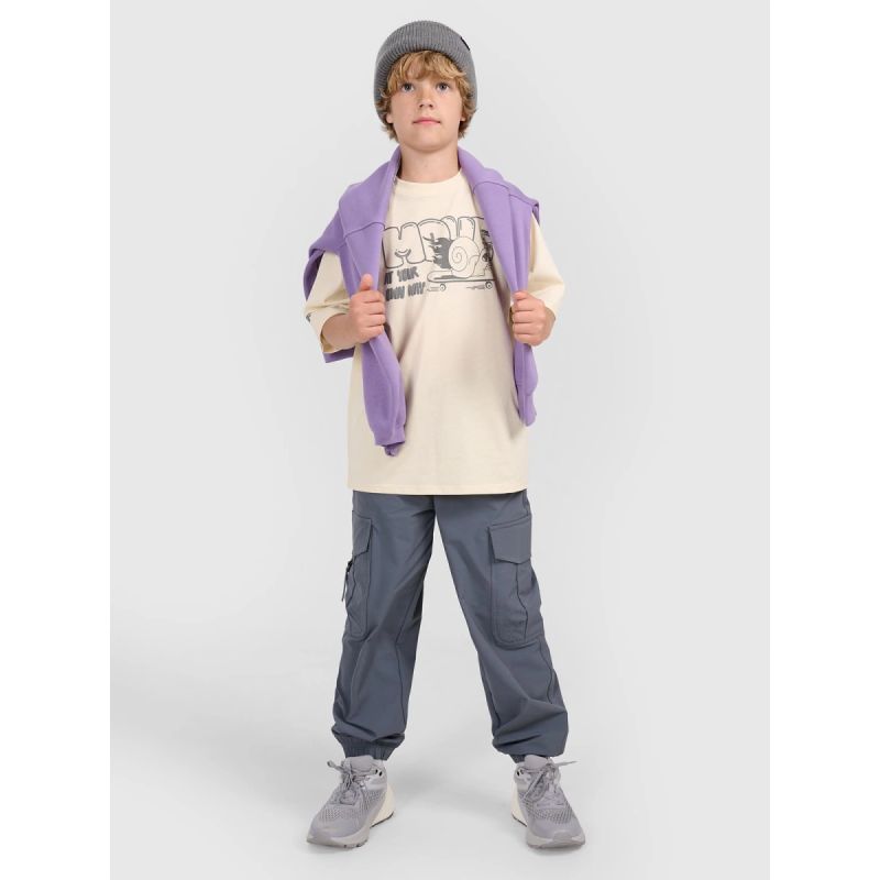 Boy's oversize T-shirt with print 4F 4FJRAW25TTSHM3208-12S *Kategoria tymczasowa Your Sports Performance