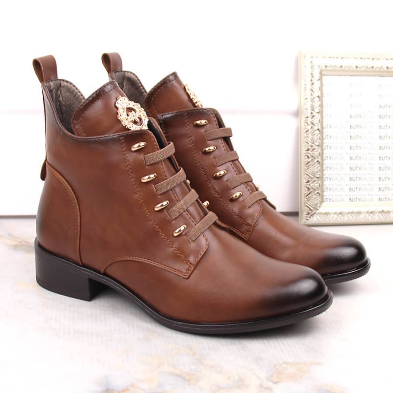 Insulated flat-heeled ankle boots Jezzi W JEZ412C brown Footwear/Outdoor/Jezzi Your Sports Performance