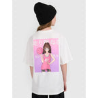 Oversized T-shirt with print for girls 4F 4FJRAW25TTSHF2935-11S 4f