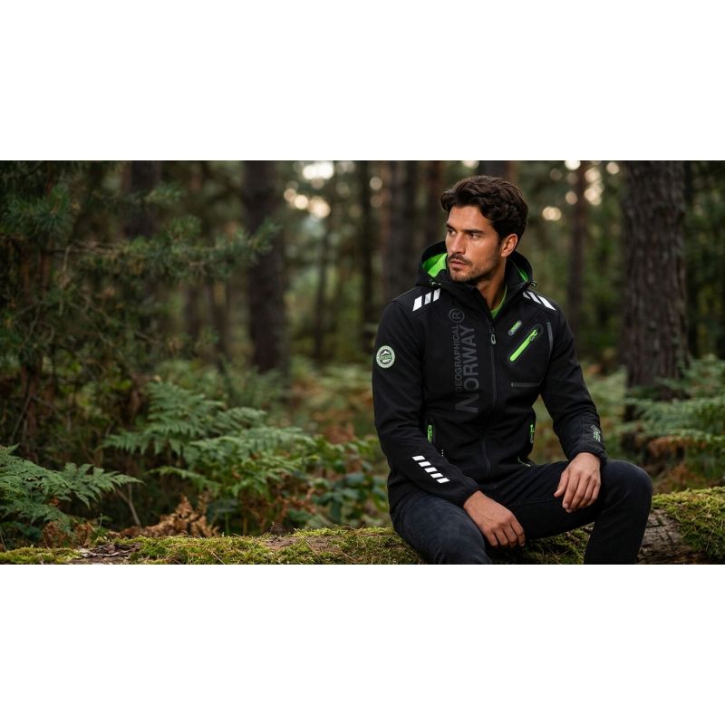 Men’s softshell jacket Geographical Norway ROYAUTE MEN ASS A BS2 056 (WT1804H/GN-BLACK / GREEN)