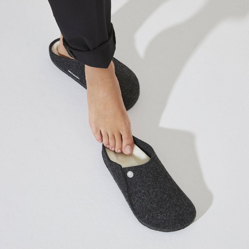 Birkenstock Anthracite wool felt insulated slippers for women/men narrow (1015084) In preparation Your Sports Performance