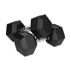 HEX 2x15 kg rubber-coated cast iron dumbbells REBEL ACTIVE To be categorized Your Sports Performance