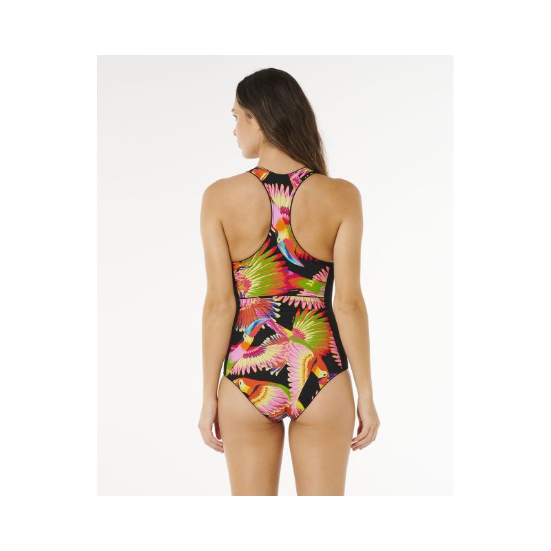 Women's RIP CURL Mirage Zip Front One Piece swimsuit, multicolor