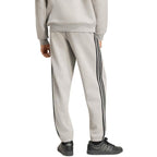 Men's adidas Essentials 3-Stripes Fleece Tapered Cuffed Pants Gray KY4127