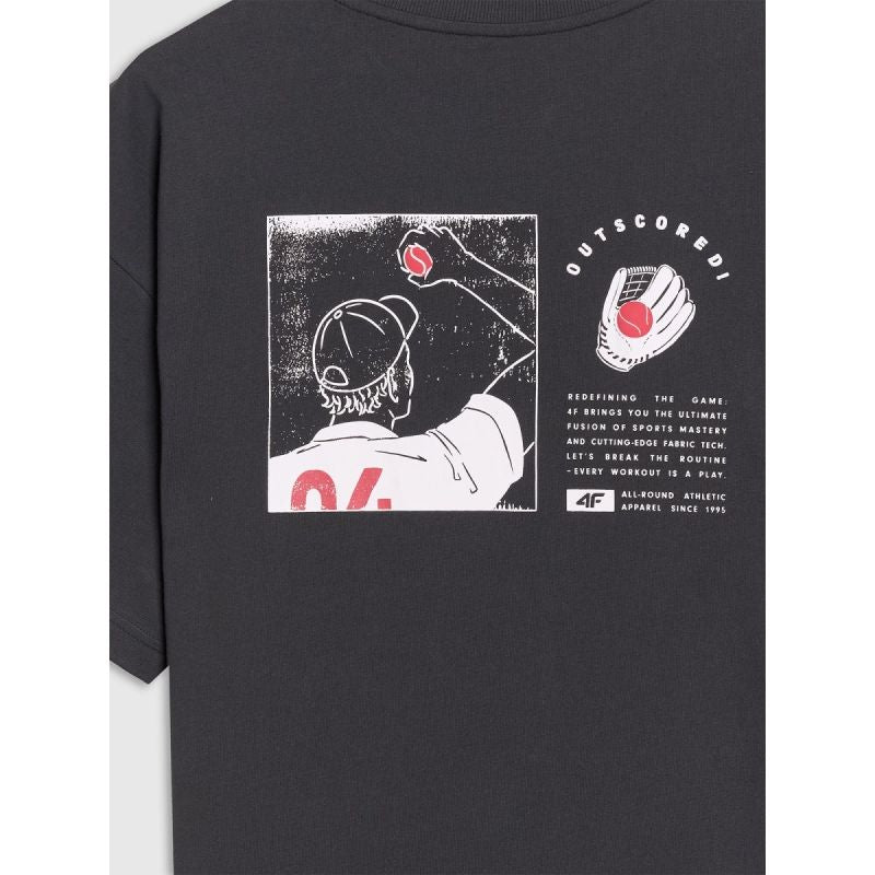 Men's oversized printed T-shirt 4F 4FRSS25TTSHM2981-20S *Kategoria tymczasowa Your Sports Performance