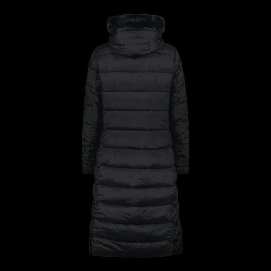 CMP women's long winter coat, insulated jacket with hood, black (34K0046F/U901) CMP