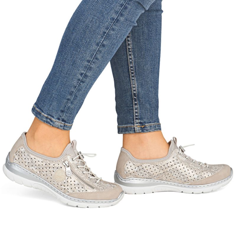 Women's sports shoes, openwork gold, Rieker L3252-92 Rieker