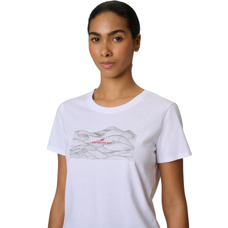 Women's T-shirt 4F F2785 white 4FWSS26TTSHF2785 10S