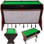 3-in-1 ROTARY GAME TABLE BILLIARDS TABLE FOOTBALL AIR HOOK-UP 121x84.5x85.3CM BLACK Accessories Your Sports Performance