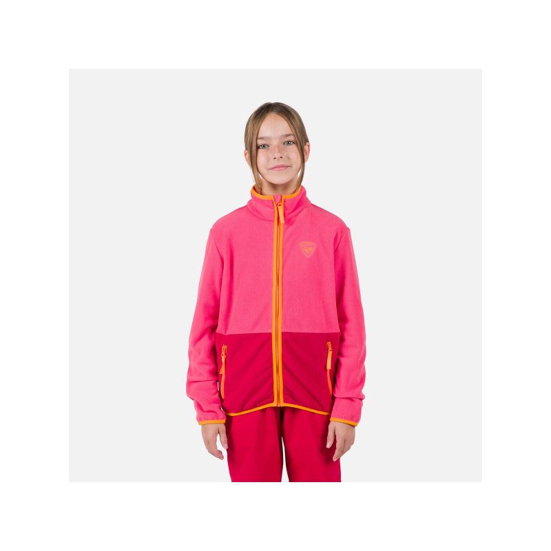 Rossignol Jr Strawpile Fleece Fz Pink Sweatshirt Import z PMSport Your Sports Performance