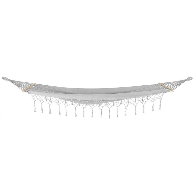 GARDEN HAMMOCK FOR 2 PEOPLE 200X150CM WITH SPREADER BAR AND FRINGE MIAMI GRAY Home and Garden/Garden Your Sports Performance