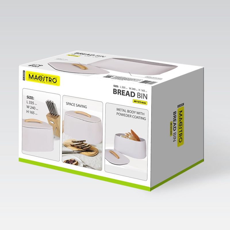 Bread box MR-1675-BEIGE MAESTRO AGD - Produkty/Pojemniki na żywność (z metalu) Your Sports Performance