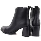 Women's black leather high-heeled ankle boots Vinceza 67057