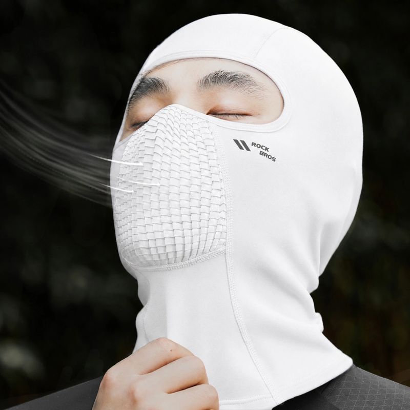 Rockbros LF25699 fleece cycling balaclava - white Rockbros