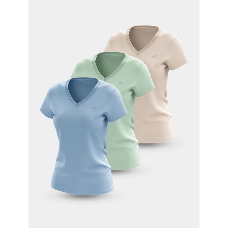 Women's T-shirt (SET OF 3 T-SHIRTS) 4F 4FWSS25TTSHF3098-90S *Kategoria tymczasowa Your Sports Performance