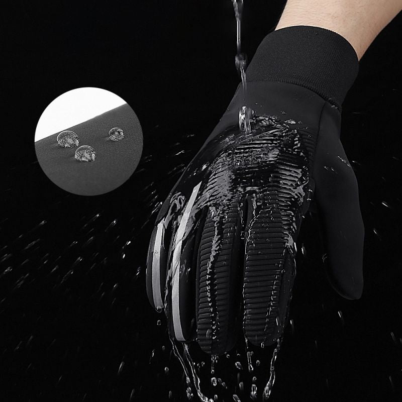 Insulated, anti-slip sports phone gloves (size XL) - black Hurtel