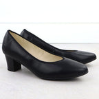 Women's leather pumps with a low heel, black Rieker 44650 Footwear Your Sports Performance