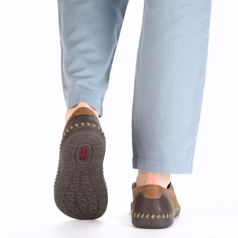 Rieker B2460-25 men's leather slip-on shoes, beige To be categorized Your Sports Performance