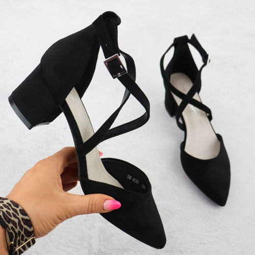Sergio Leone SK-830 women's black block heel sandals Footwear Your Sports Performance