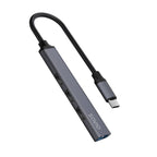 SAVIO HUB USB-C - 3 X USB-A 2.0, 1 X USB-A 3.0, GRAY, AK-71 Kable i adaptery/Adaptery, przejściówki Your Sports Performance