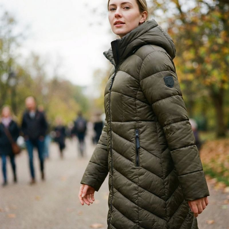 Geographical Norway Blanche Long Kaki DB Lady 0116 Kaki Women's Jacket (WZ5491F/GN-Kaki) Geographical Norway