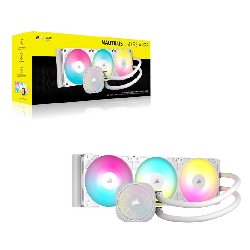 CORSAIR NAUTILUS 360 ARGB White, 360mm Radiator, Liquid CPU Cooler Chłodzenie/Chłodzenie - zestawy chłodzenia wodnego Your Sports Performance
