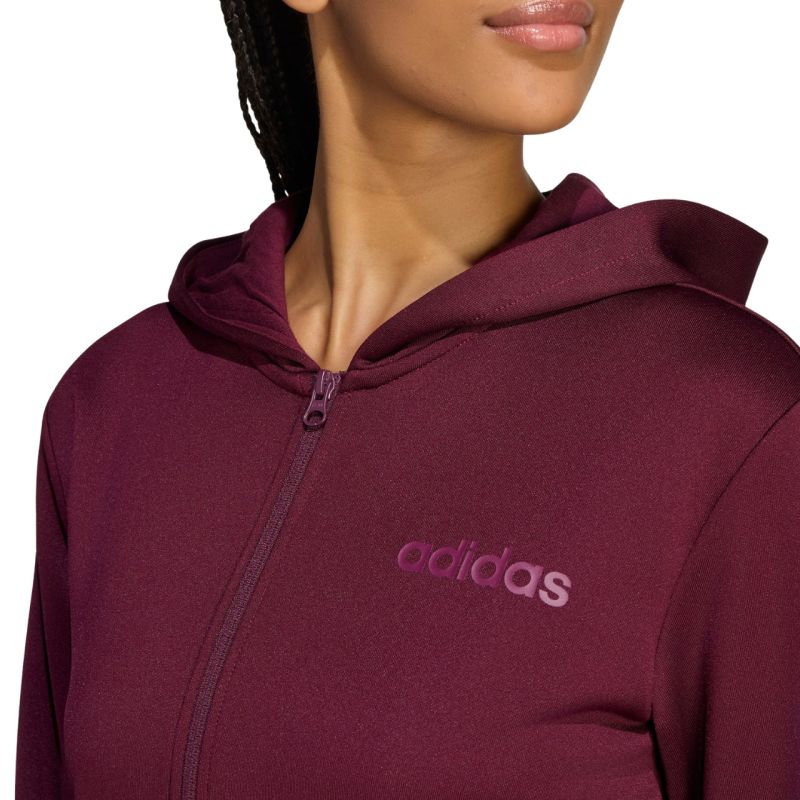 Women's adidas Essentials Linear Burgundy Tracksuit KQ7588