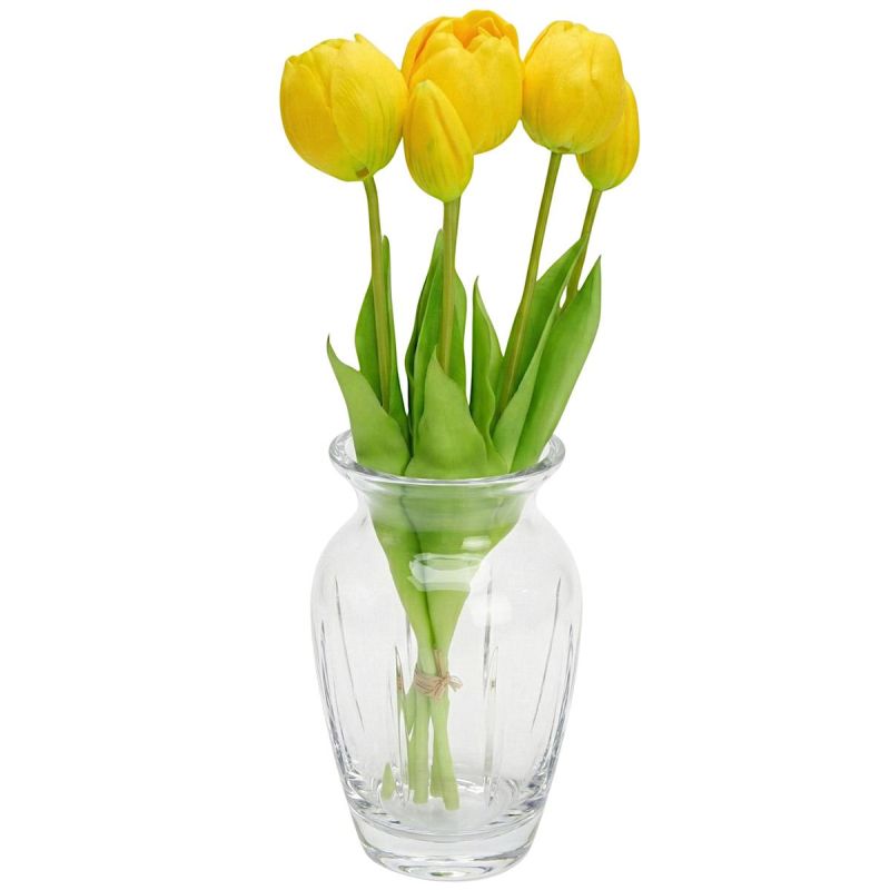 BOUQUET OF 5 YELLOW PEONY TULIPS 39 CM LIFE-LIKE SPRING DECORATION Home and Garden/Equipment Your Sports Performance