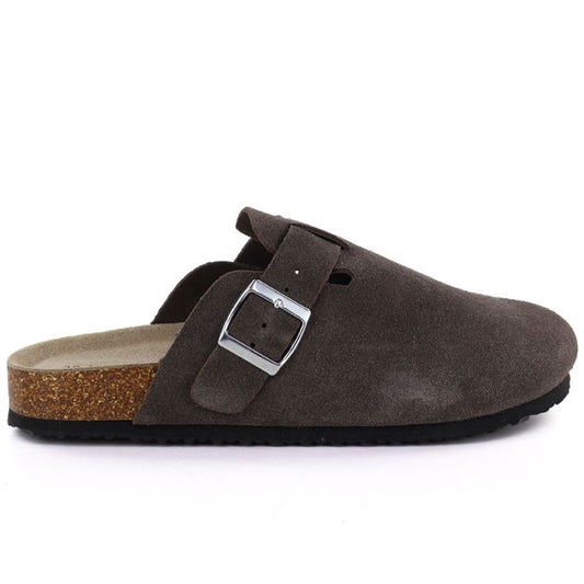 Women's brown leather closed-toe mules Vinceza 101332 Vinceza