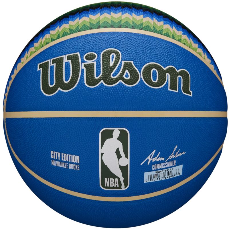 Wilson NBA Team City Collector Milwaukee Bucks Ball WZ4016417ID basketball Accessories/Balls/Basketball Your Sports Performance