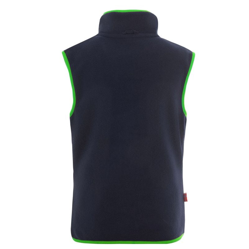 Trollkids Kids Arendal Vest Navy/Viper Green (134-100) Trollkids