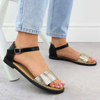 Filippo DS6917 women's black and gold sandals Footwear Your Sports Performance