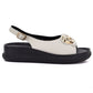 Women's beige leather platform sandals S.Barski 61-6047 S.Barski