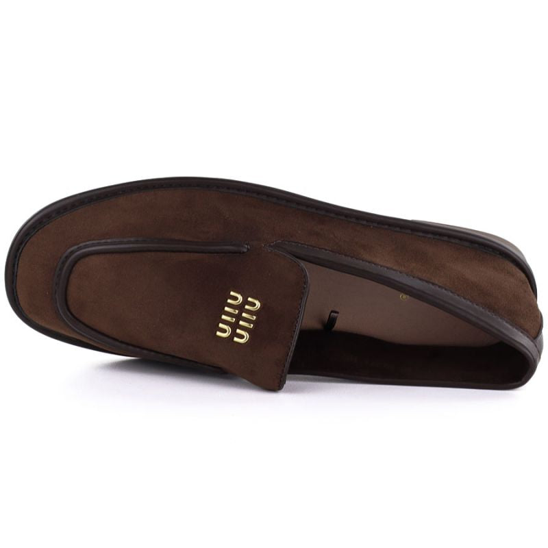 Women's suede brown lords shoes Vinceza 62271 Vinceza