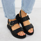 Women's leather wedge sandals black Remonte D2K50-00 Footwear Your Sports Performance