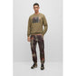 Hugo Boss men's cotton jersey sweatshirt with print, green (50488906-345) In preparation Your Sports Performance