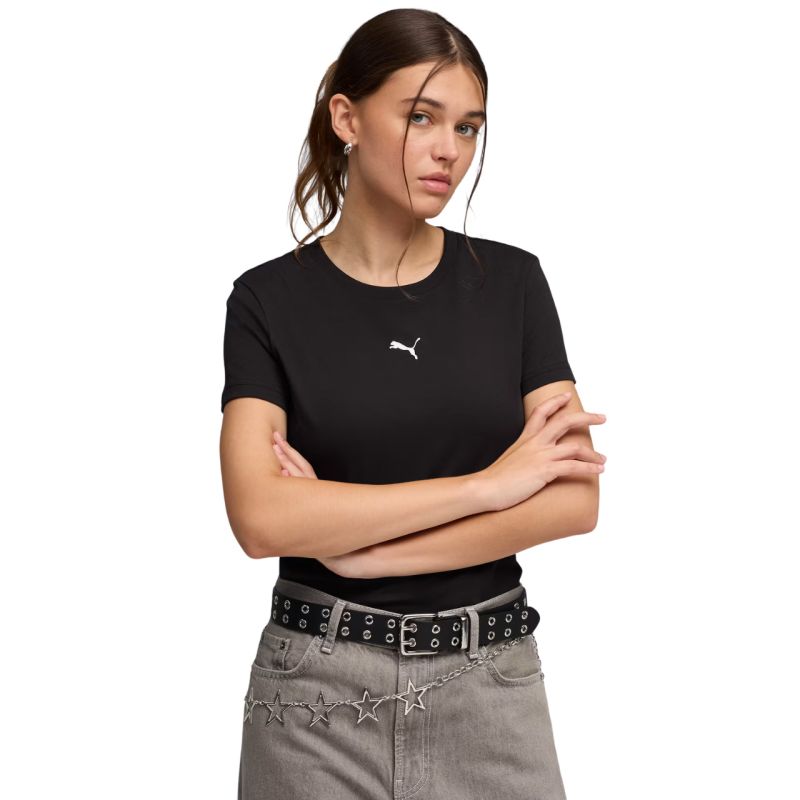 Puma Ess Centered Cat Logo Tee Women's Black 692916 01