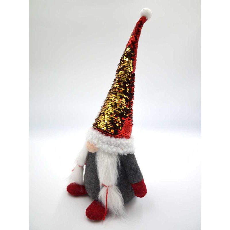 DECORATIVE gnome with magic sequins 35cm gray Home and Garden/Equipment Your Sports Performance